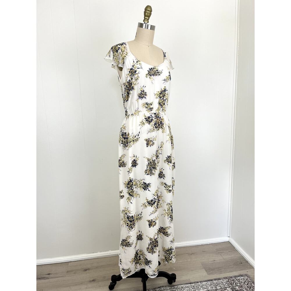 Joie Silk Floral Maxi‎ Dress Small Cottagecore Dainty Ruffles Flowy Slits